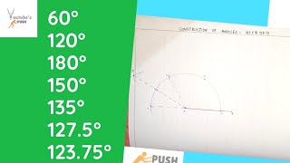 How to construct an angle of 1275 degree and 12375 °  Step by Step Explanation  YouTubes Push [upl. by Zarihs]