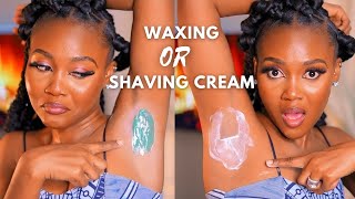 I tried SHAVING CREAM for the first time and heres my HONEST REVIEW vs WAXING [upl. by Iral]