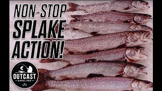 NONSTOP Splake Action Northern Ontario Ice Fishing [upl. by Scotty]