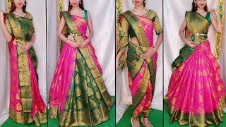 Vichitra SilkBorder Saree kaise PahneVichitra Silk Saree Draping TrickBeginners Draping Tutorial [upl. by Alexandre]