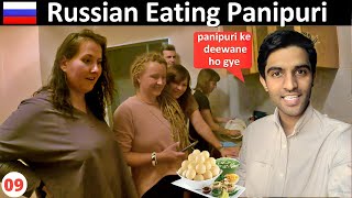 Russian Trying Indian Food  Panipuri dekh ke hue shocked [upl. by Aliakim707]