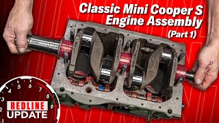 Assembly begins on our classic Mini Cooper S 1275cc engine [upl. by Avrit385]