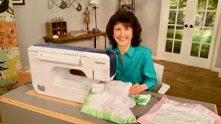 Joanne Banko sews a mitered satin binding on a baby blanket As seen on Its Sew Easy Show 18091 [upl. by Creigh]