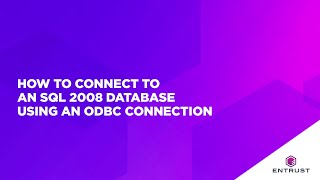 How to connect to aN SQL 2008 Database using an ODBC Connection [upl. by Maryanna75]