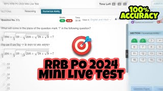 RRB PO 2024🎯 Mini Live Test till 15April testbook share score👇🔥rrbpo [upl. by Reyam]