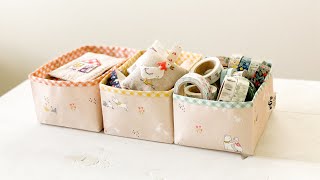 Fabric Storage Box  DIY Fabric Basket  Sewing room Organize  How to make your own Fabric Box [upl. by Auberta]