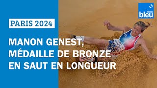 Paris 2024  Manon Genest médaille de bronze en saut en longueur et surtout maman [upl. by Annawek]