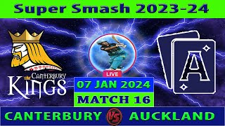 Canterbury vs Auckland  CK vs AA  16th Match of Super Smash 202324  Cricket Info Live [upl. by Attesoj]