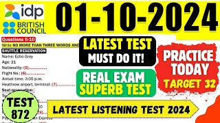 IELTS Listening Practice Test 2024 with Answers  01102024  Test No  872 [upl. by Nnorahs]