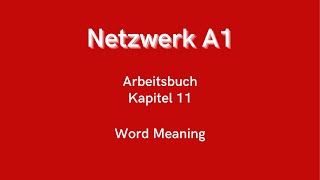 Netzwerk A1  Arbeitsbuch Kapitel 11 [upl. by Holly662]