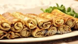 Savory Crepes with Mushroom Filling Recipe  VideoCulinary [upl. by Nahc]