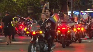 Dykes on Bikes kick off Mardi Gras Parade in Sydney  AFP [upl. by Ybanrab811]