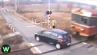 Tragic Ultimate Near Miss Video Of Train Crashes Filmed Seconds Before Disaster Makes You Terrified [upl. by Radford]