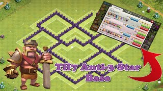 Clash of Clans  NEW UPDATE Ultimate TH7 Anti3 Star Base  Defense Log or Replay Screenshot [upl. by Nosbig]