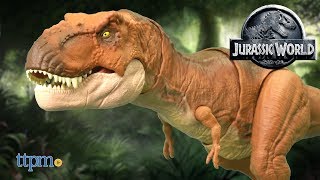 Jurassic World Thrash N Throw Tyrannosaurus Rex from Mattel [upl. by Yarehs]