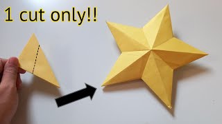 How to cut star shape perfectly DIY paper Star  How to make star with paper Paper star [upl. by Wickner401]