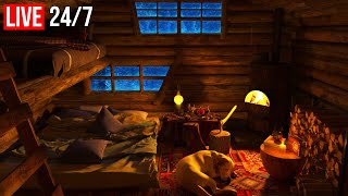 🔴 Blizzard Fireplace and Howling Wind  Instant Sleep in 3 MINUTES  Live 247 [upl. by Dorkas]