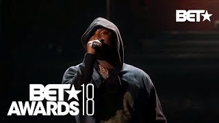 quotStay Wokequot Meek Mill amp Miguel In An Emotional Police Brutality Live Performance  BET Awards 2018 [upl. by Masao]