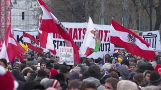 Proteste in Wien gegen CoronaMaßnahmen  Regierung will Lockdown verlängern  AFP [upl. by Whiffen]