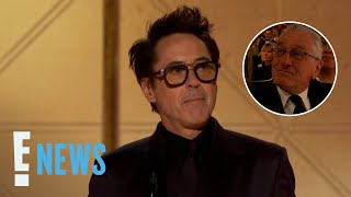 Robert De Niro Has VIRAL Reaction To Robert Downey Jr Win  Golden Globes 2024  E News [upl. by Yssep961]