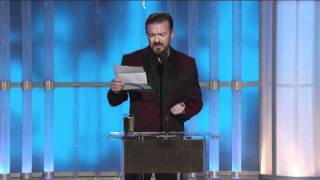 Ricky Gervais Golden Globes 2012  Jodie Fosters Beaver Joke HD [upl. by Ettezyl]