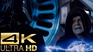 Darth Vader Kills Emperor Palpatine Scene 4k UltraHD  Star Wars Return of The Jedi [upl. by Atiner]