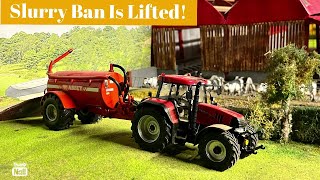 SLURRY BAN IS LIFTED ALONG WITH NEW SLURRYKAT 4000 TANKER  The Big 132 Model Farm Diorama Day 78 [upl. by Attenyl]