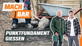 Punktfundament gießen – Einzelfundament für dein Gartenhaus selber bauen  OBI [upl. by Eillil]