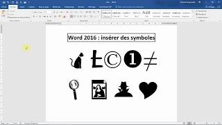 Insérer un SYMBOLE ou un pictogramme  Tutoriel WORD en français [upl. by Bulley690]