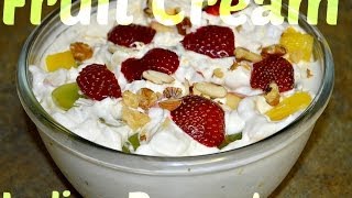 Fruit Cream Indian Dessert Recipe video by ChawlasKitchencom [upl. by Arema900]