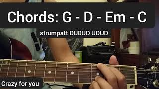 Crazy For you by Spongecola Easy Chords Tutorial [upl. by Couture]