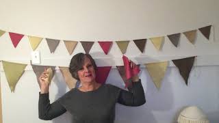 HOW TO  MAKE FABRIC BUNTING FLAGS  PENNANT GARLAND  2 SIZES [upl. by Freudberg]