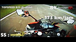 TopSpeed Yamaha YZFR25 Tembus 173 KMJam di Sirkuit Sentul ByOtonet TV [upl. by Lynda576]