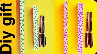 Gift box making with paperPen gift packing ideasDiy pen gift box Easy CraftEasy gift boxgift [upl. by Wainwright]