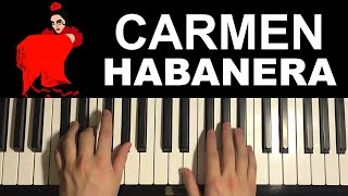 Bizet  Carmen Habanera Piano Tutorial Lesson [upl. by Oicam]