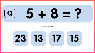 Math Quiz for Kids  One Digit Addition Quiz  Mental Math Quiz for Kids  Quiz Time [upl. by Phiona140]