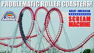 Problematic Roller Coasters  Great American Scream Machine  A Headbanging Mess [upl. by Hausner]