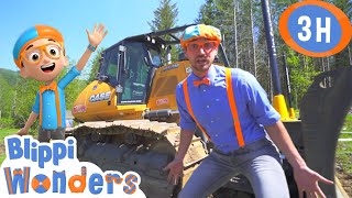 Blippis BULLDOZER  3 HOURS of Blippi  Educational Videos for Kids [upl. by Korten]