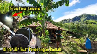 LUAR BIASA  TERNYATA SEPERTI INI PEMASANGAN KINCIR AIR BUAT PENERANGAN RUMAH ABAH EMUS DI HUTAN [upl. by Ursa]