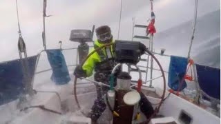 Extreme sailing Crossing the North Sea winter extreme Sailing Conditions Huge Waves Stormy Weather [upl. by Maibach]