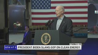 Biden visits Boeberts district to reject Republican criticism of green policies [upl. by Mcconaghy]