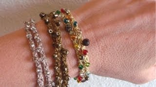 How to crochet a beaded bracelet or wrist band [upl. by Columbus]