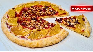 Dont get it wrong with pizza its a strawberry and orange galette  Dessert Recipe [upl. by Halet]