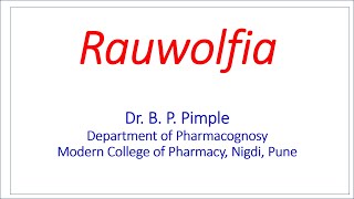 Morphology amp Microscopy of Rauwolfia roots Dr Bhushan P Pimple [upl. by Carlisle]