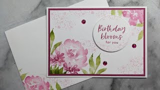 Using the Textured Floral stamp set from Stampin Up for a pretty floral card [upl. by Euginimod904]