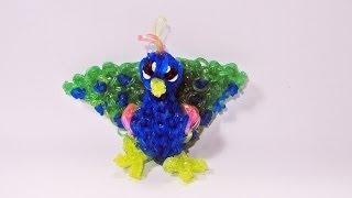 Rainbow Loom PEACOCK Charm How To Design  Tutorial DIY Mommy Animals [upl. by Beach689]