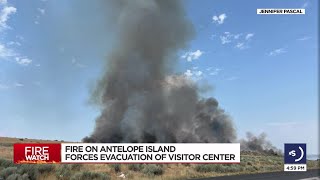 New wildfire breaks out on Antelope Island [upl. by Florenza]