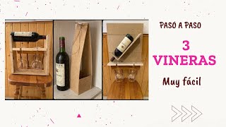 🍷Cómo hacer un Porta Vinos de MADERA  Vinera 🍾 en muy pocos pasos y Reciclando [upl. by Adnirolc]