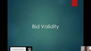 Tender Bid Validity [upl. by Tlok]