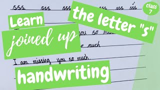 Joined up Handwriting How to Write in Cursive  the Letter s  class 7 [upl. by Adiuqal]